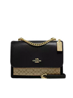 Coach Klare Crossbody Bag In Micro Signature Canvas Khaki/Black