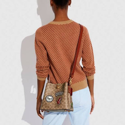 Coach Willow Bucket Bag Signature Canvas with Patch