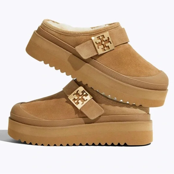 Tory Burch Mellow Shearling Platform Mule