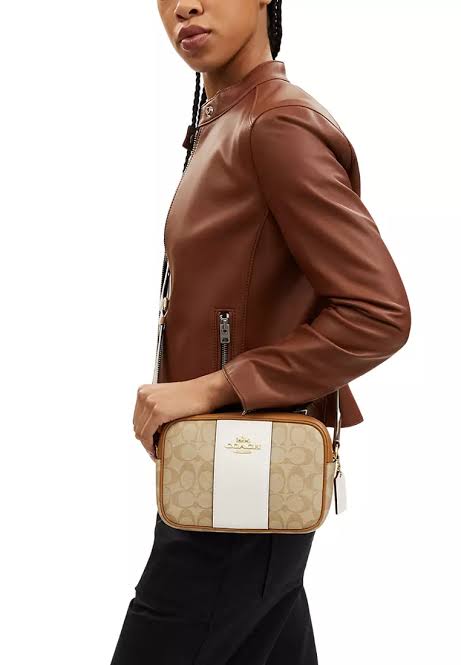 Coach Jamie Camera Bag In Signature Canvas With Stripe B2G1